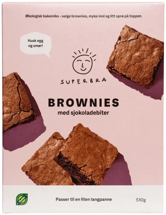 Brownies m/Sjokolad Økol 510g Superbra