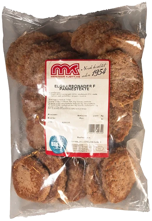 Meråker Kjøtt Elgkarbonader pannestekte 2kg