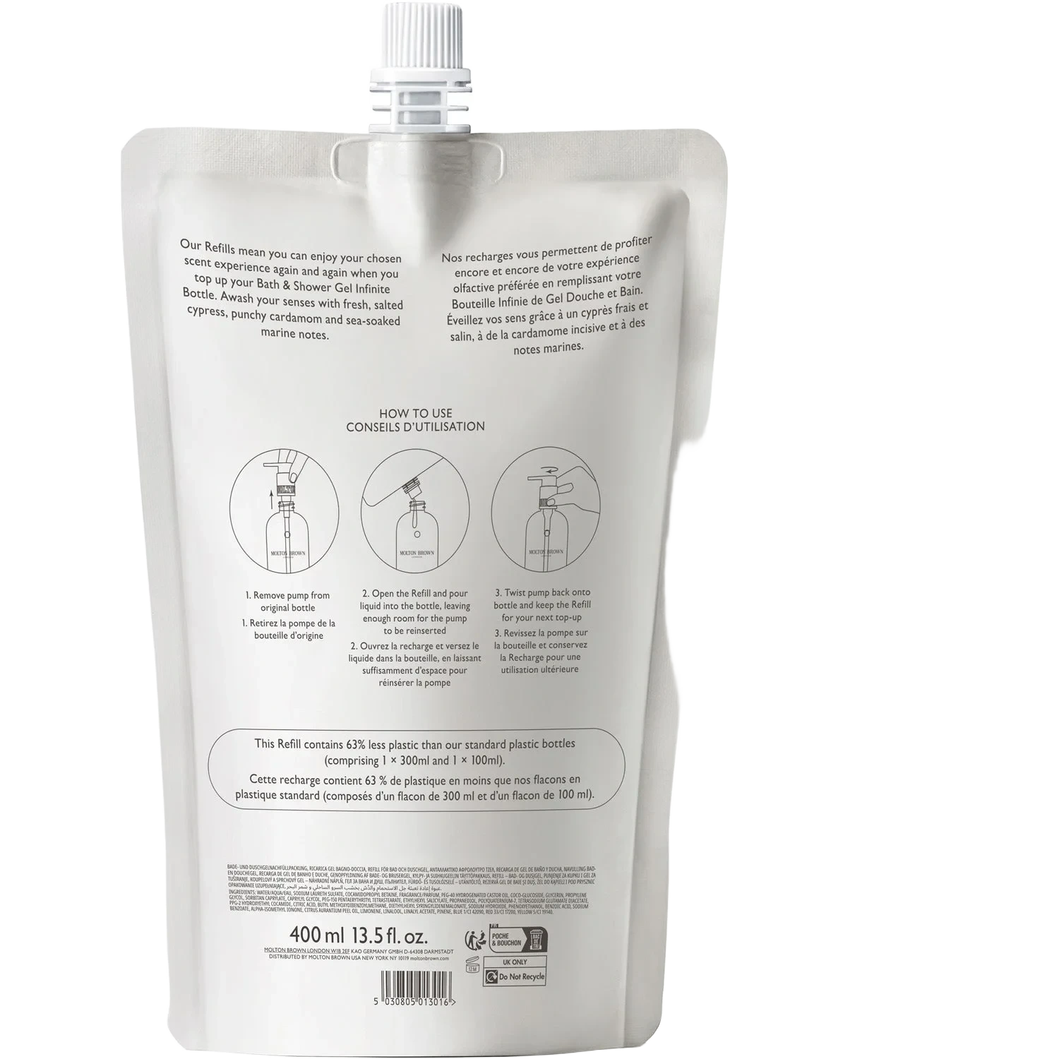 Molton Brown Coastal Cypress & Sea Fennel Bath & Shower Gel Refill