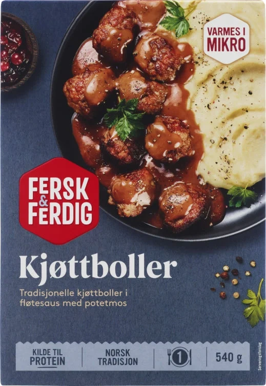 Kjøttboller M Potetmos 540g Fersk & Ferdig