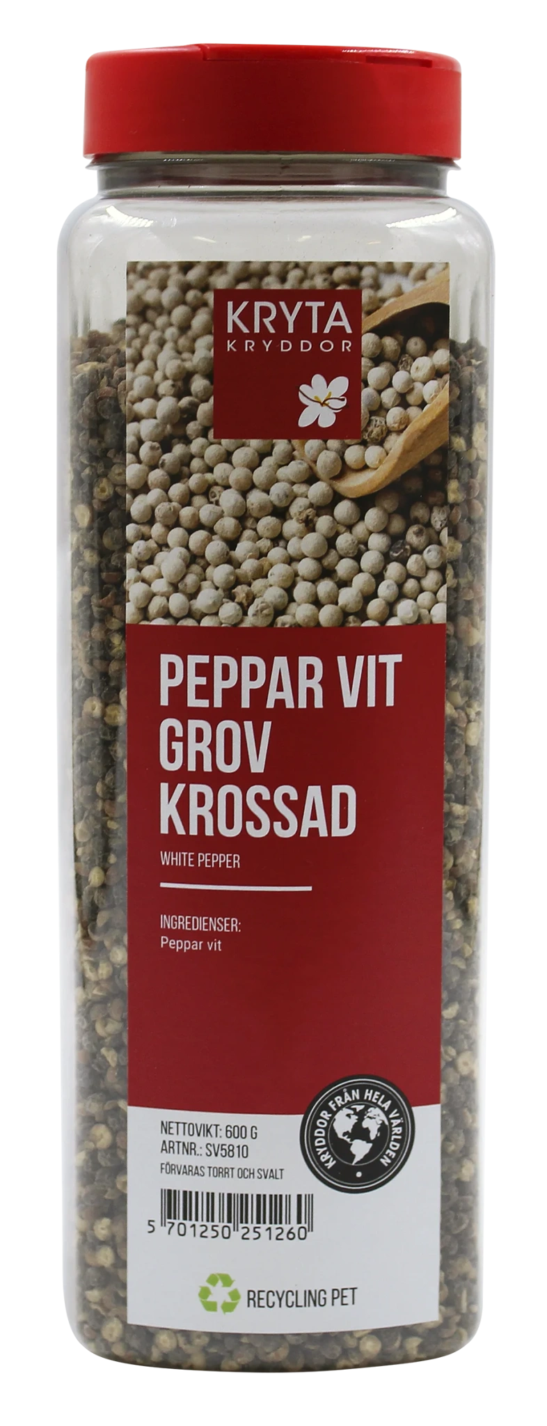 Vitpeppar krossad grov