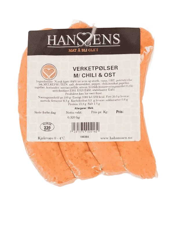 Hanssens Verketpølse med Chili 320g