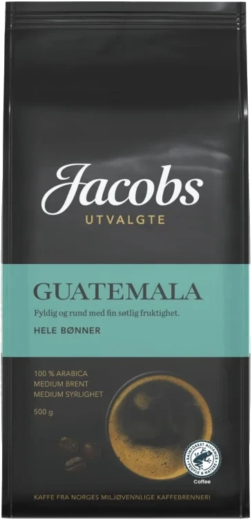 Guatemala Kaffe Hele Bønner 500g Jacobs Utvalgte