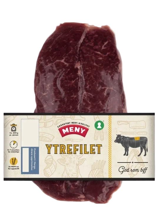 Storfe Ytrefilet skivet Ca400g Meny