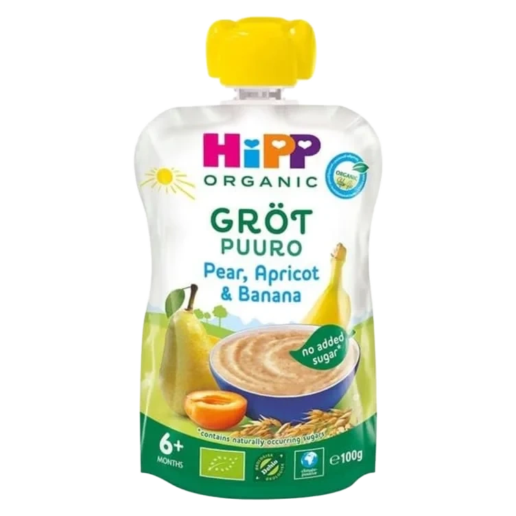 Grøt Pære/Aprikos/Banan 6mnd 100g Hipp