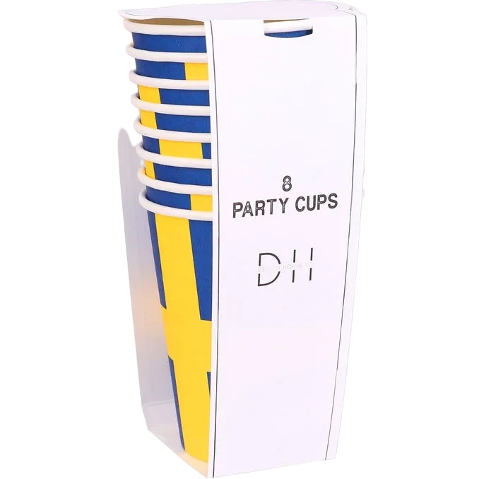 Pappersmugg Svenska Flaggan 8-pack
