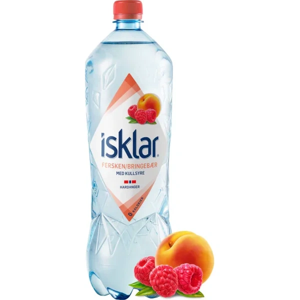 Isklar Sparkling Fersken&Bringebær 1,5l flaske