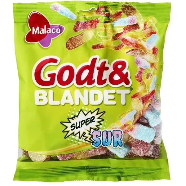 Godt & Blandet Supersurt 170g Malaco