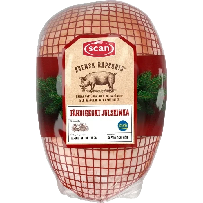 Julskinka Färsk Rapsgris Färdigkokt ca 1,95kg Scan