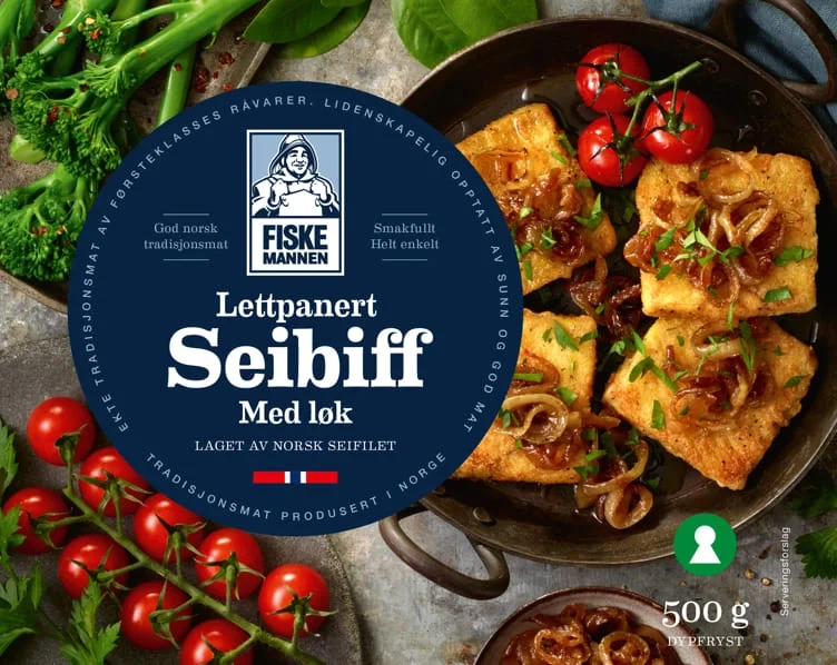 Seibiff m/løk 460g Fiskemannen