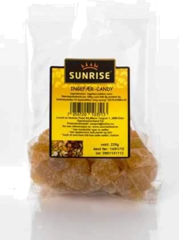 Sunrise Ingefærgodteri 195g