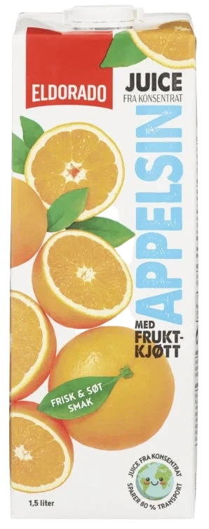 Appelsinjuice m/fruktkjøtt 1,5l Eldorado