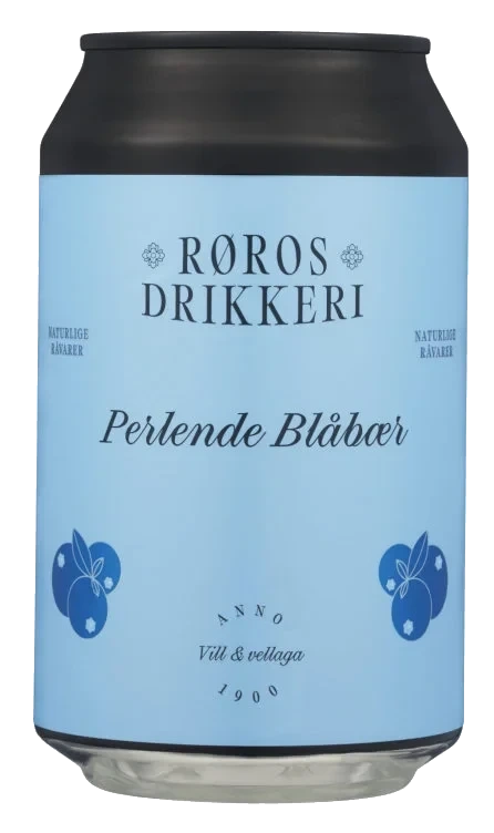 Perlende Blåbær 0,33l boks Røros Mineralvann