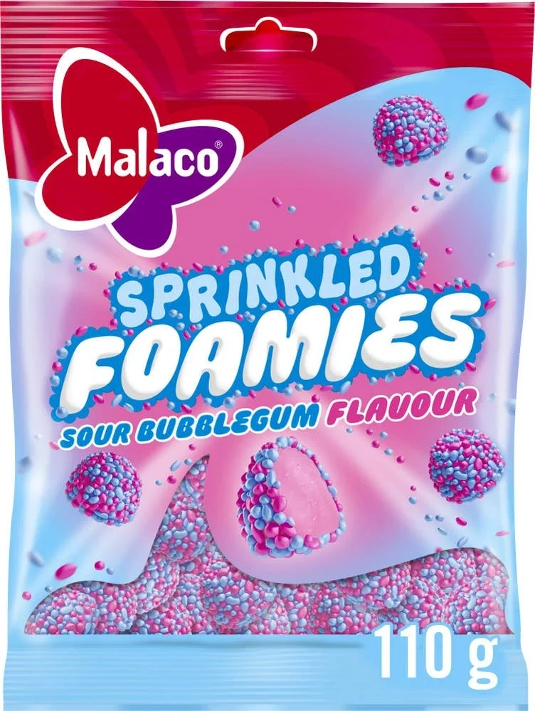 Malaco Sprinkled foamies bubblegum