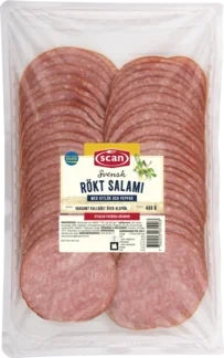 Rökt salami skivad