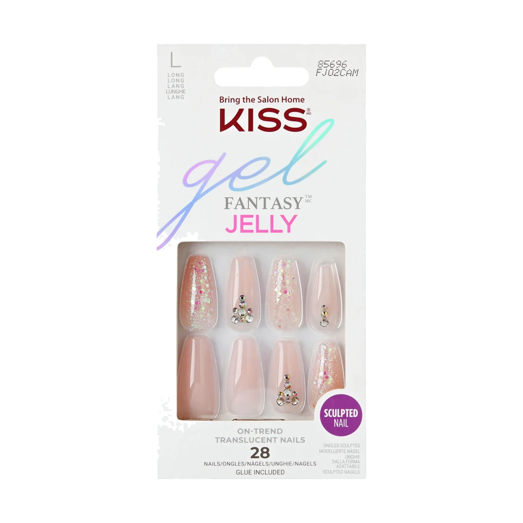 Kiss Jelly Fantasy Artificial Nail - Jelly Juice 28 pcs