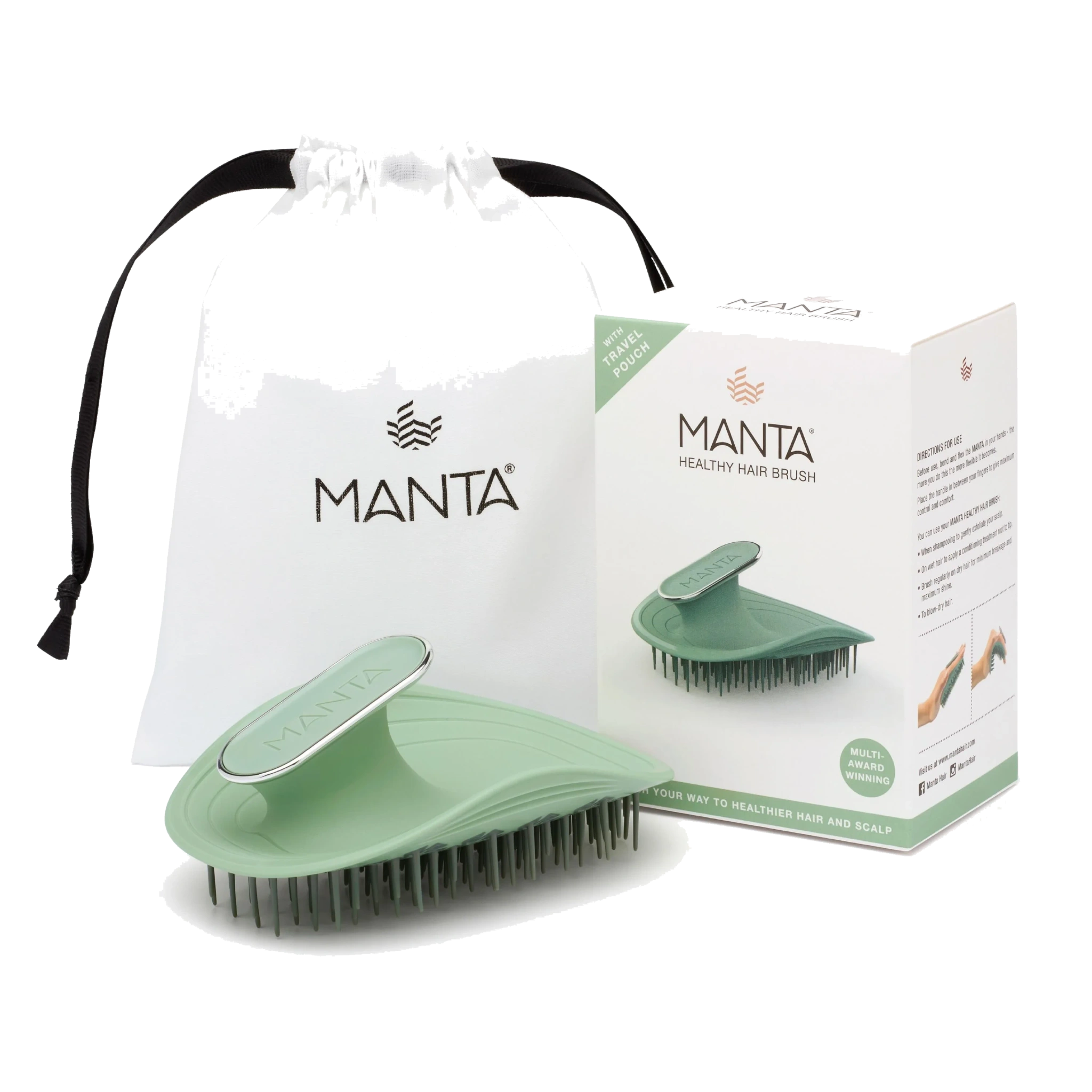 MANTA Original Hårbørste, Grønn, 1 stk.
