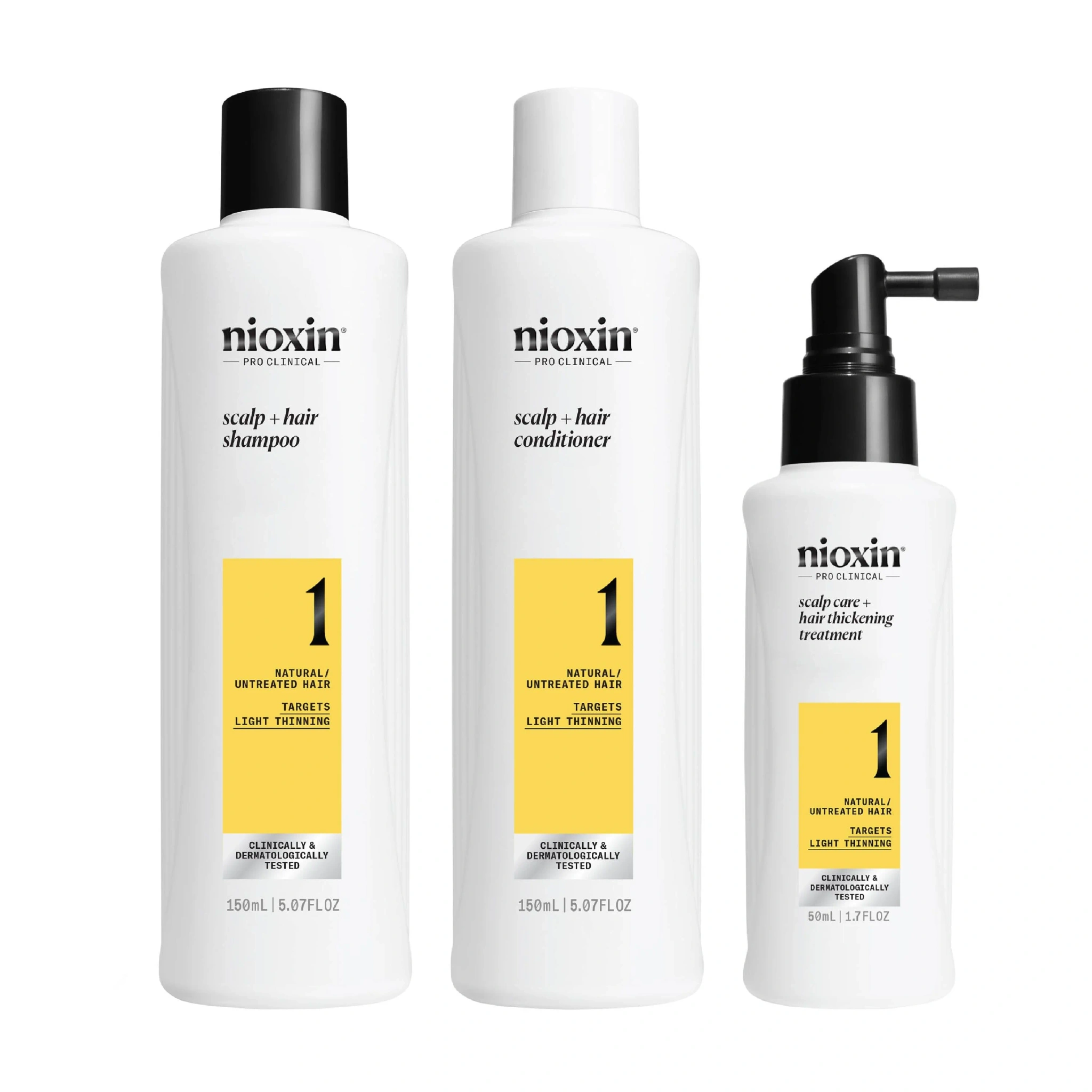 Nioxin System 1 Trial Kit, 150 ml + 150 ml + 50 ml