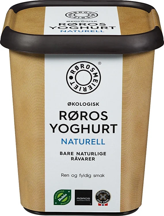 Røros yoghurt naturell beger, økol. 500g