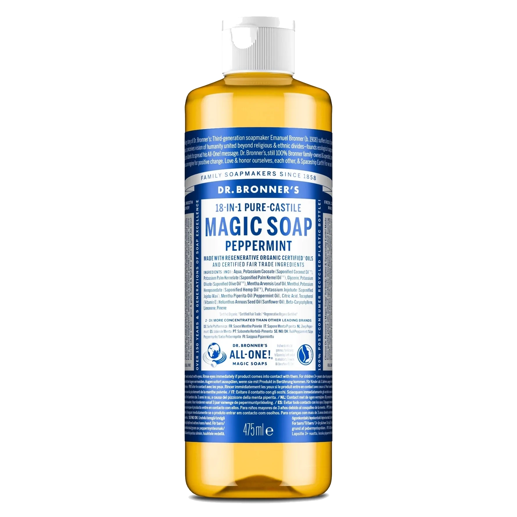 Dr. Bronner's Peppermint Liquid Soap 475 ml