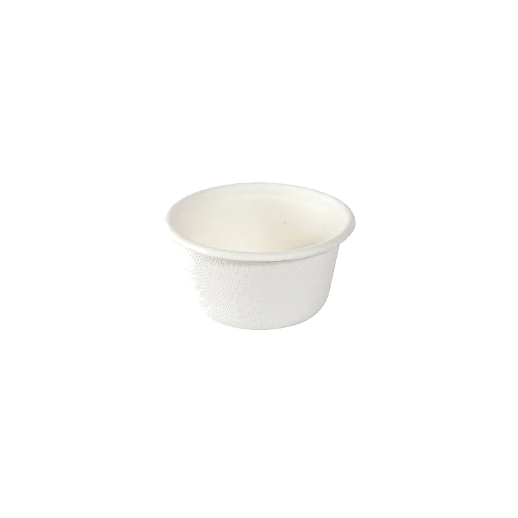 Bagasse fiber dressingbeger hvit 63x63x32 60ml  150stk