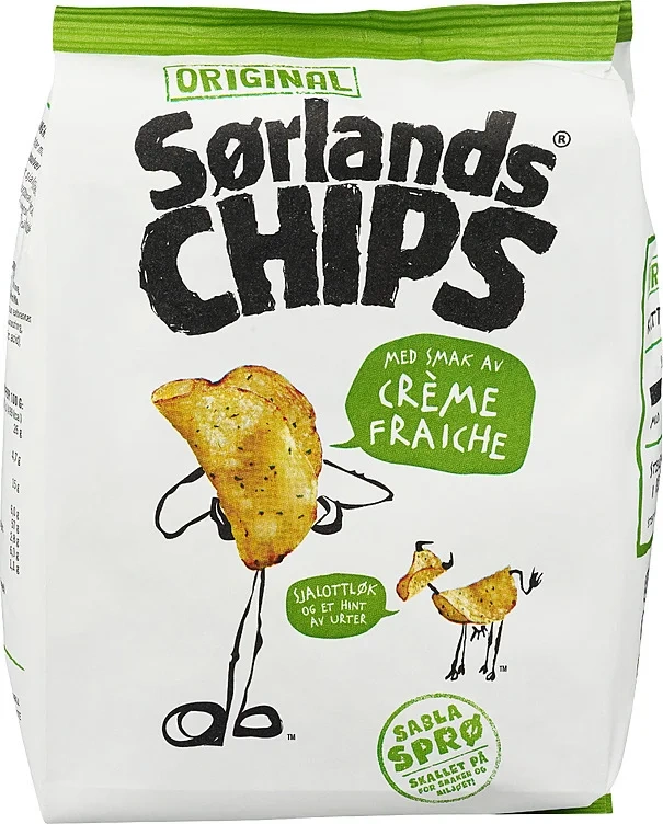 Sørlandschips creme fraiche 100g