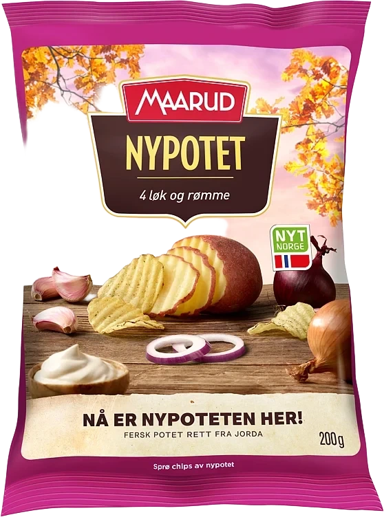 Potetgull Nypotet 4 Løk&Rømme 200g Maarud