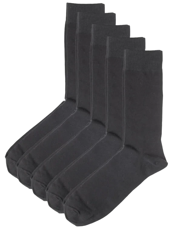 Basic Socks Black 37-40 5pk Pierre Robert