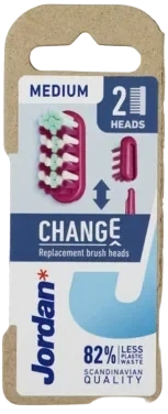 Jordan Tannbørste Change Refill Medium 2pk