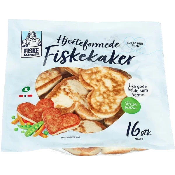 Fiskekake Hjerter 6x960g Kartong Fiskemannen