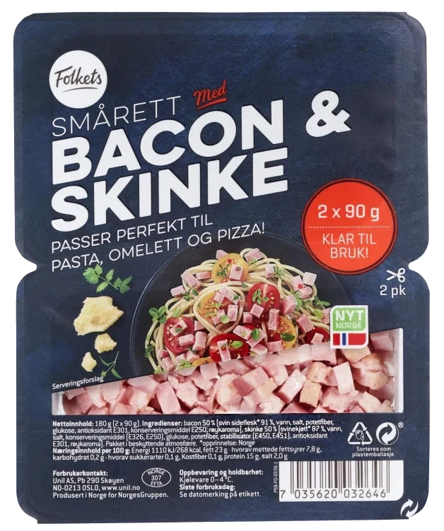 Smårett m/bacon 2x90g Folkets