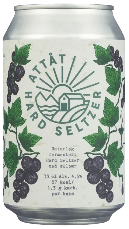 Attåt hard seltzer solbær 4,5% 330 ml boks