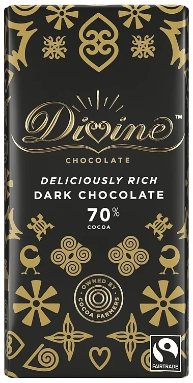 70% dark chocolate fairtrade    90g