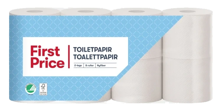 Toalettpapir 2-lags 8rl First Price