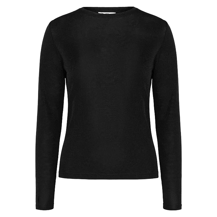 Wool Long Sleeve Jet Black S Pierre Robert