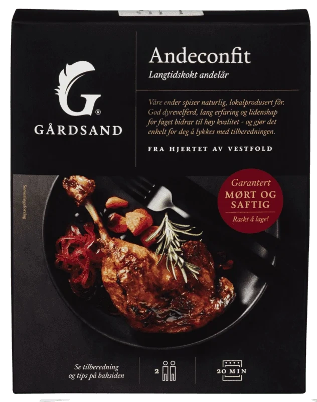 Gårdsand Andeconfit Lår Fersk 2pk ca 500g