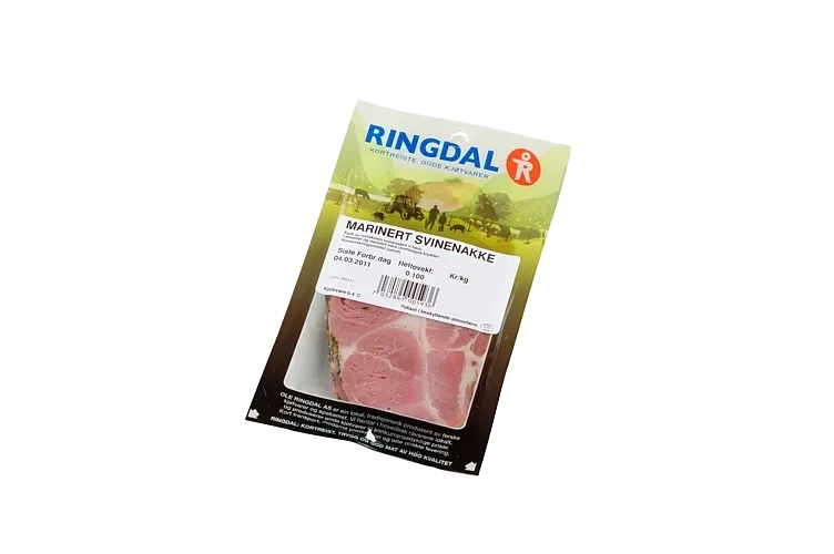 Marinert svinenakke i skiver  100g