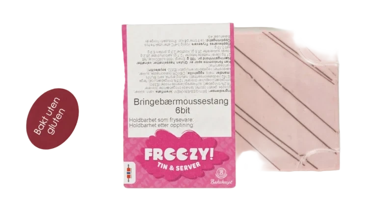 Bringebærmousse Stang 6bit 440g Bakehuset