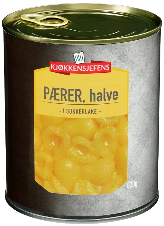Pærer, Halve i Sukkerlake 820g Kjøkkensjefens