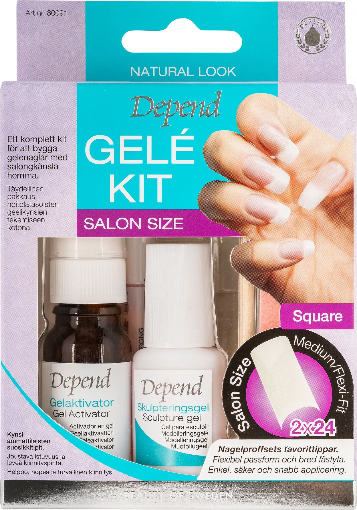 Depend Gel Kit Salon Size Medium Square