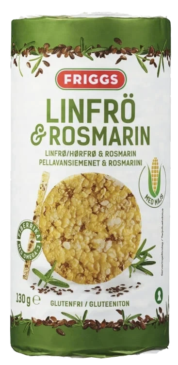 Maiskaker Linfrø&Rosmarin 130g Friggs