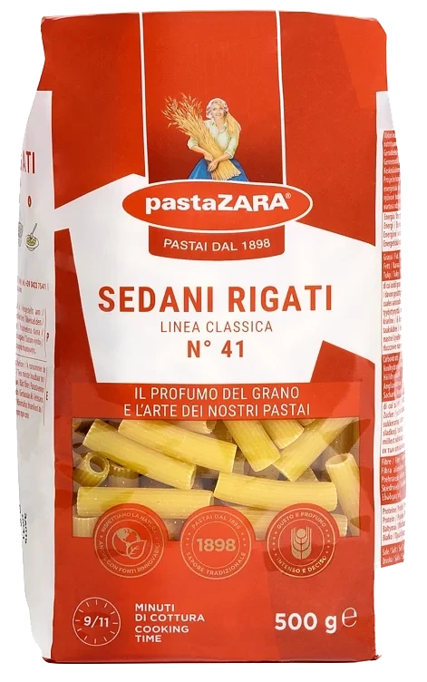 Sedani Rigati "pasta Rør" 500g Pasta Zara