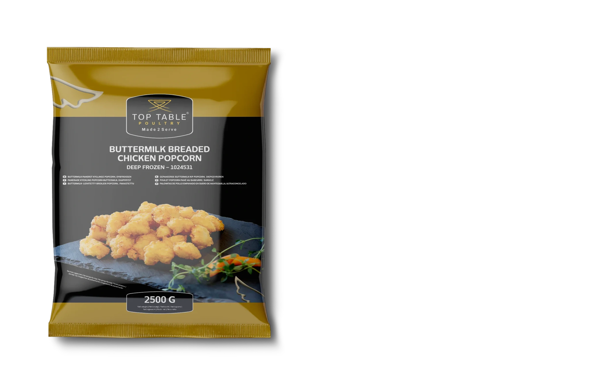 Buttermilk panerade kyckling popcorn