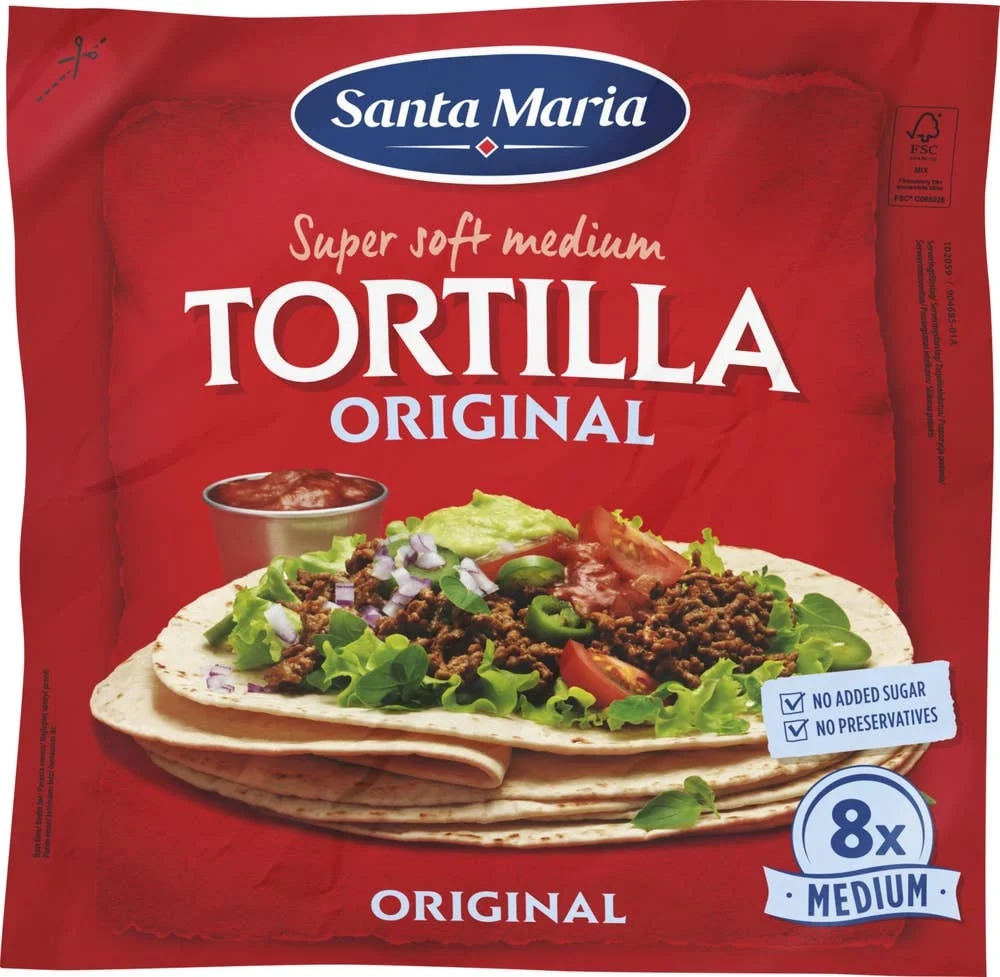 Tex Mex Tortilla Original Medium (8-pack) 320g Santa Maria
