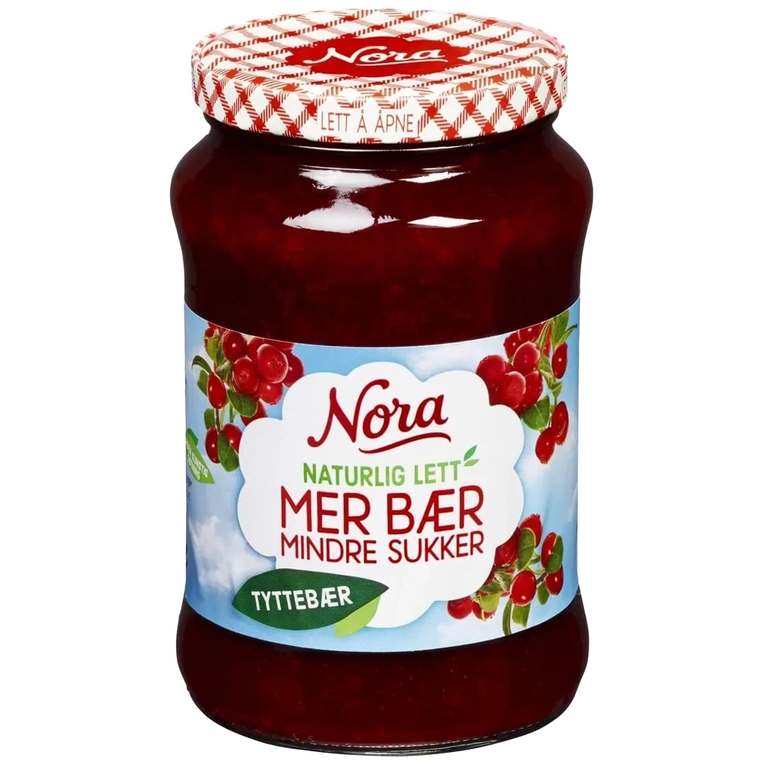 Nora Tyttebær Mindre Sukker 534g