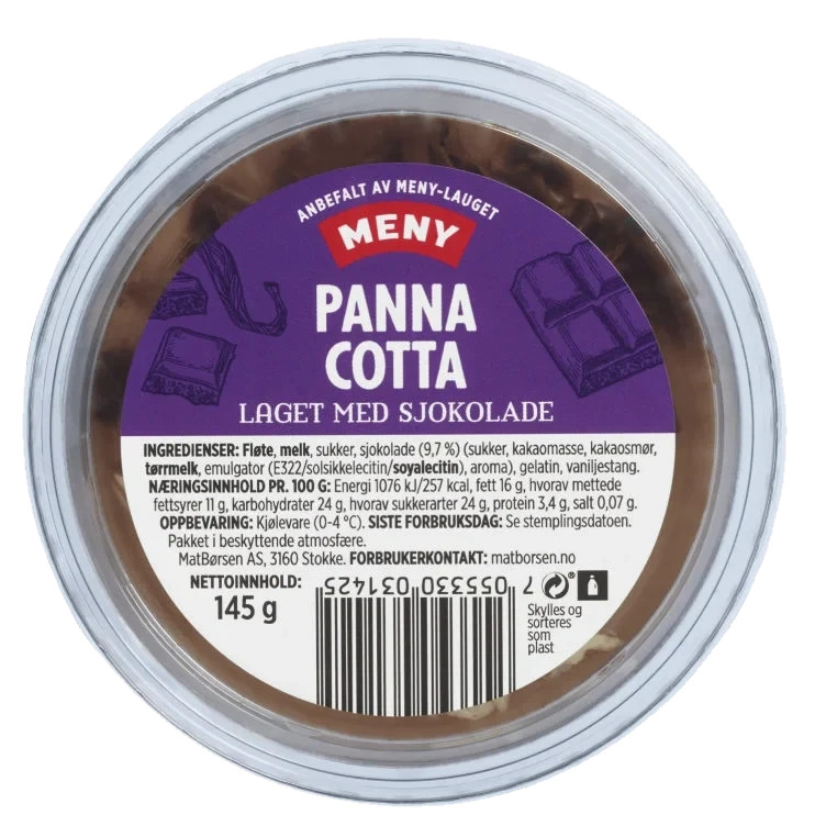 Panna Cotta m/Sjokolade 145g Meny