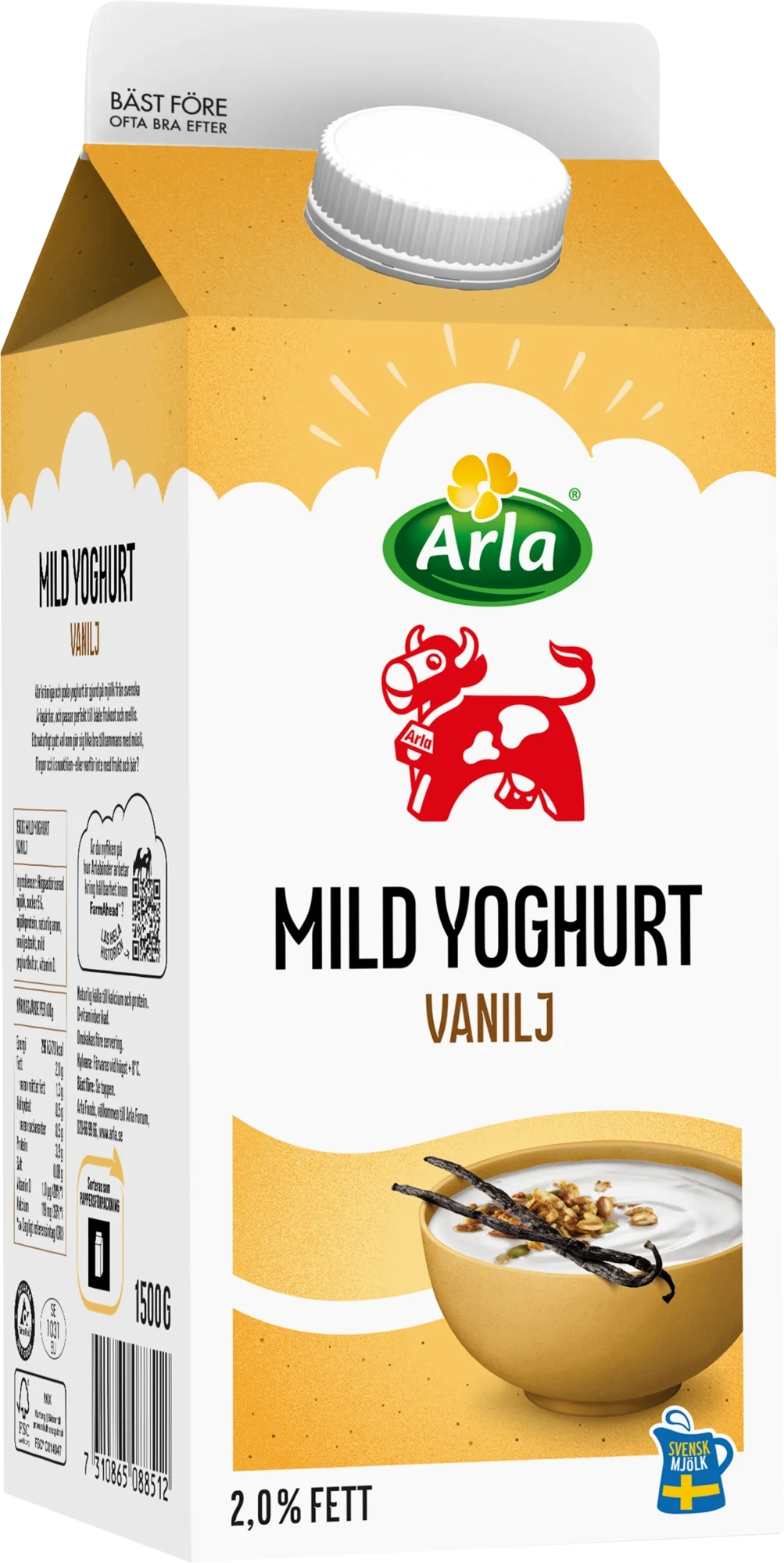 Mild yoghurt vanilj 2%