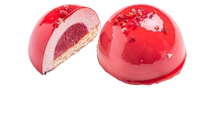 Bringebærmousse Halvkule 83g Fryst