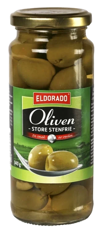 Oliven Grønne Store u/Sten 340g Eldorado