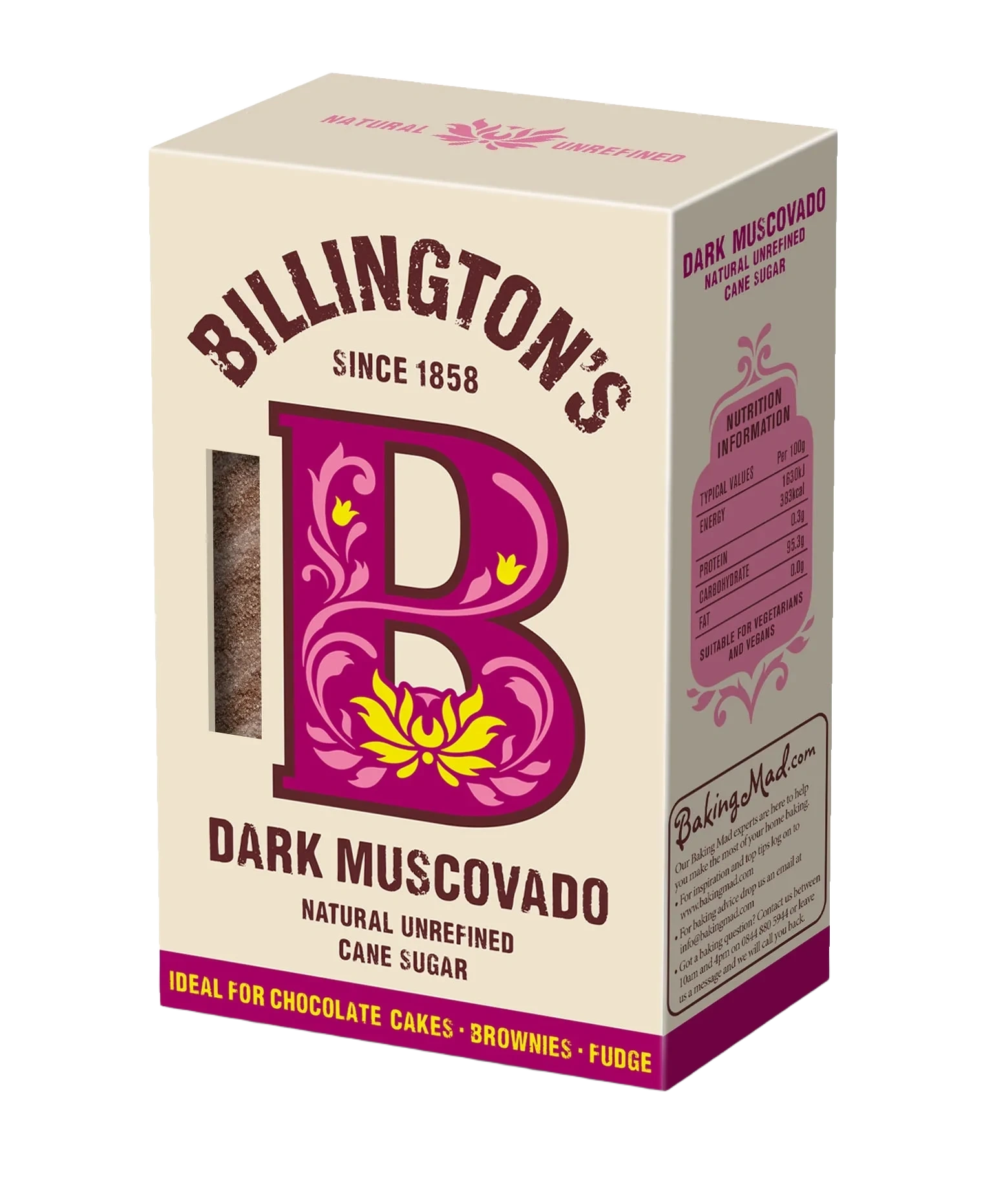 Mørk Muscovado Uraffinert 500g Billingtons